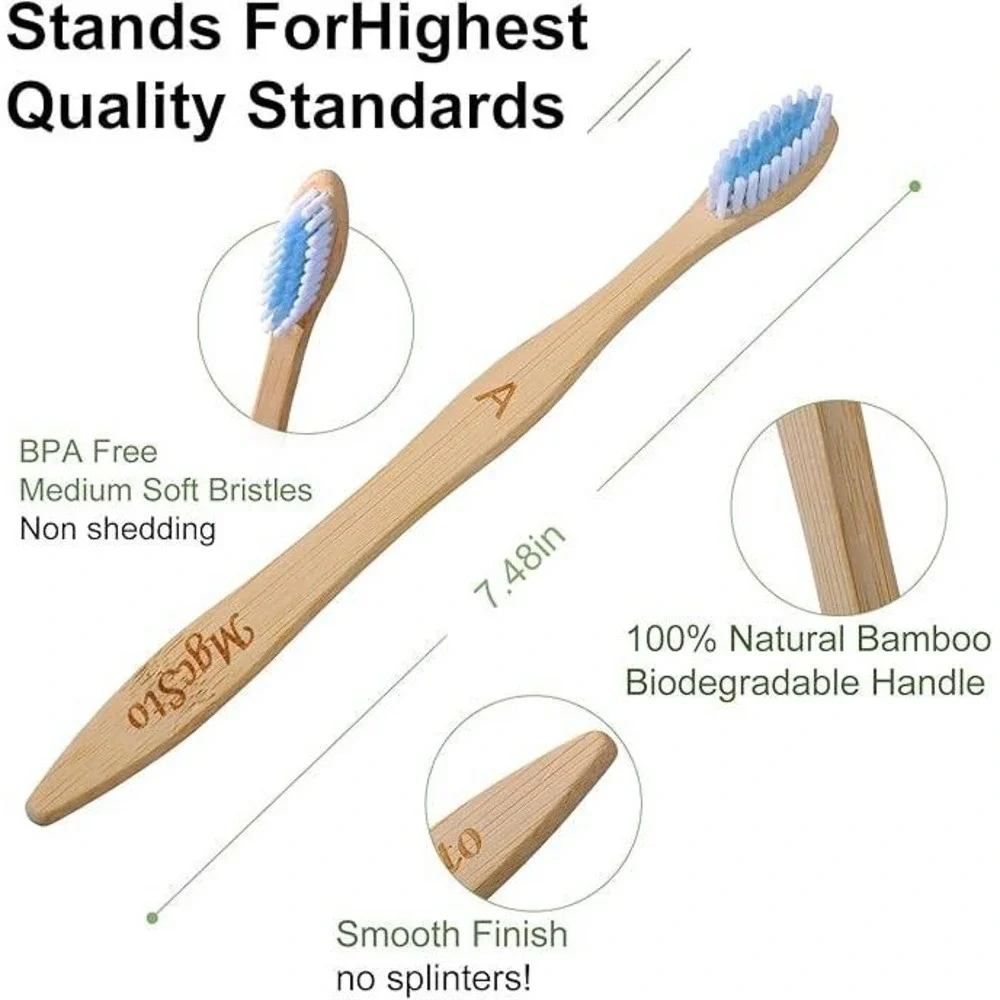 Public Goods Bamboo‎ Toothbrush Set of 2 Biodegradable Eco Friendly / #M7137